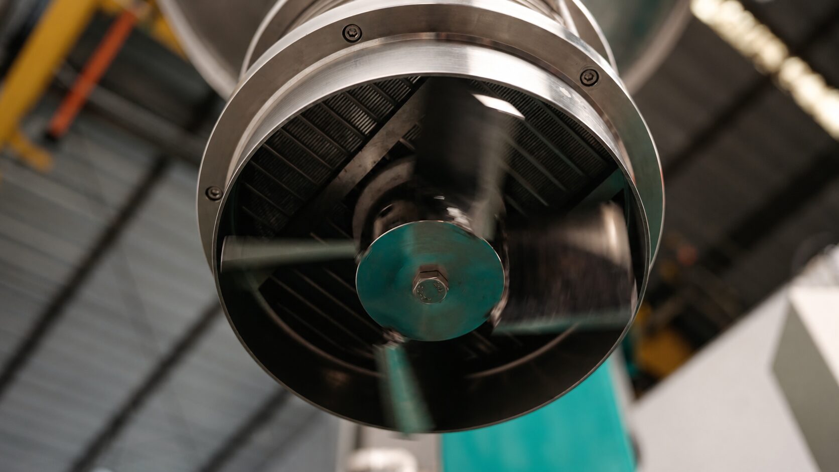 Close-up of precision industrial machinery