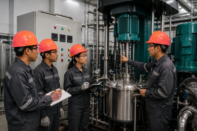Operator training session on the production floor
